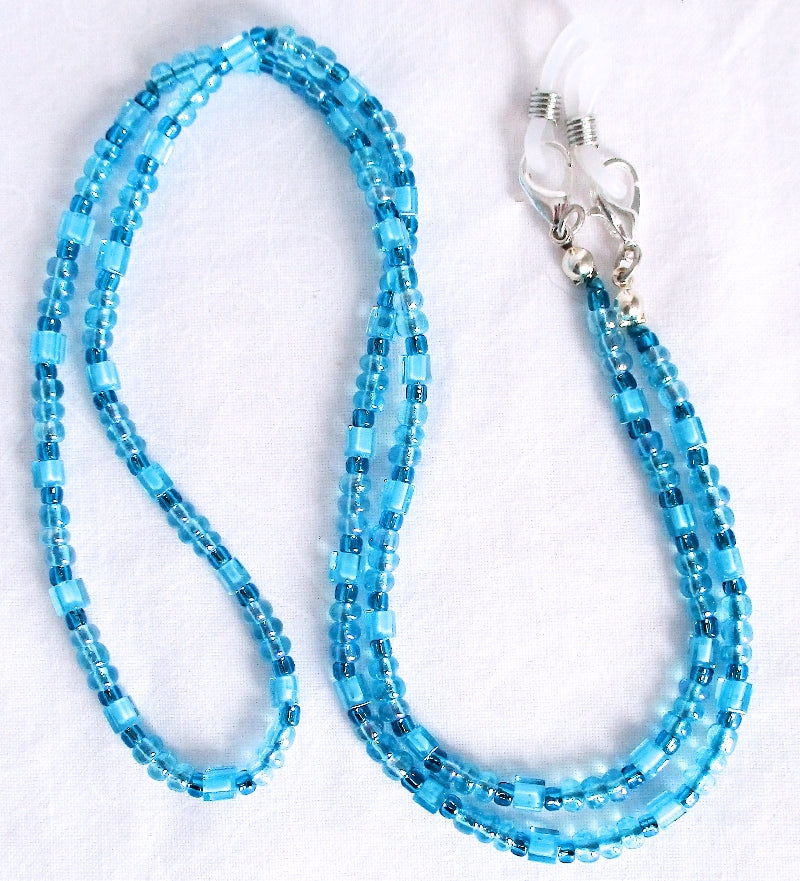 Sky Blue Beaded Eyeglass Chain - Juicybeads Jewelry