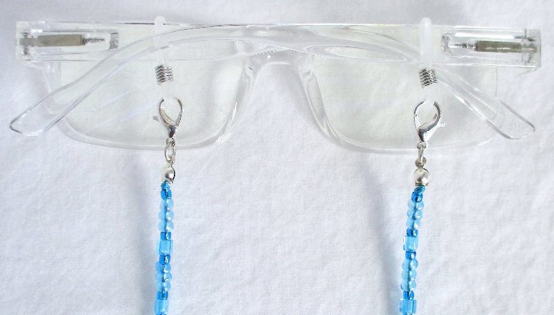 Sky Blue Beaded Eyeglass Chain - Juicybeads Jewelry