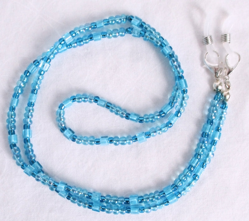 Sky Blue Beaded Eyeglass Chain - Juicybeads Jewelry