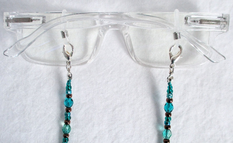 Teal Green Beaded Eyeglass Chain - Juicybeads Jewelry
