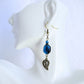Teal Brass Leaf Earrings - Juicybeads Jewelry