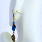 Teal Brass Leaf Earrings - Juicybeads Jewelry