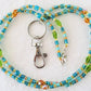 teal brown beaded lanyard - juicybeads jewelry