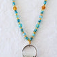 teal brown beaded lanyard - juicybeads jewelry