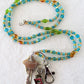 teal brown beaded lanyard - juicybeads jewelry