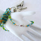 teal brown beaded lanyard - juicybeads jewelry