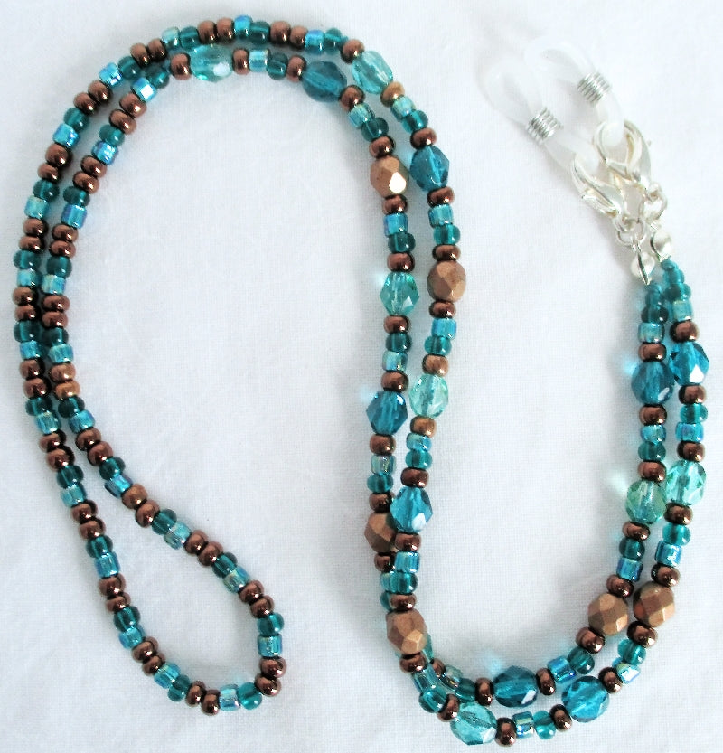 Teal Green Beaded Eyeglass Chain - Juicybeads Jewelry