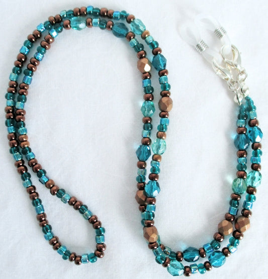 Teal Green Beaded Eyeglass Chain - Juicybeads Jewelry