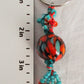 Turquoise & Orange Beaded Keychain - Juicybeads Jewelry