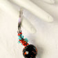 Turquoise & Orange Beaded Keychain - Juicybeads Jewelry