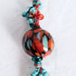 Turquoise & Orange Beaded Keychain - Juicybeads Jewelry