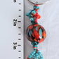 Turquoise & Orange Beaded Keychain - Juicybeads Jewelry
