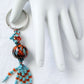 Turquoise & Orange Beaded Keychain - Juicybeads Jewelry