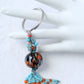 Turquoise & Orange Beaded Keychain - Juicybeads Jewelry