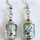 white lampwork dangle earrings - juicybeads jewelry