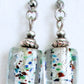 white lampwork dangle earrings - juicybeads jewelry