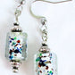 white lampwork dangle earrings - juicybeads jewelry