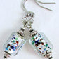 white lampwork dangle earrings - juicybeads jewelry