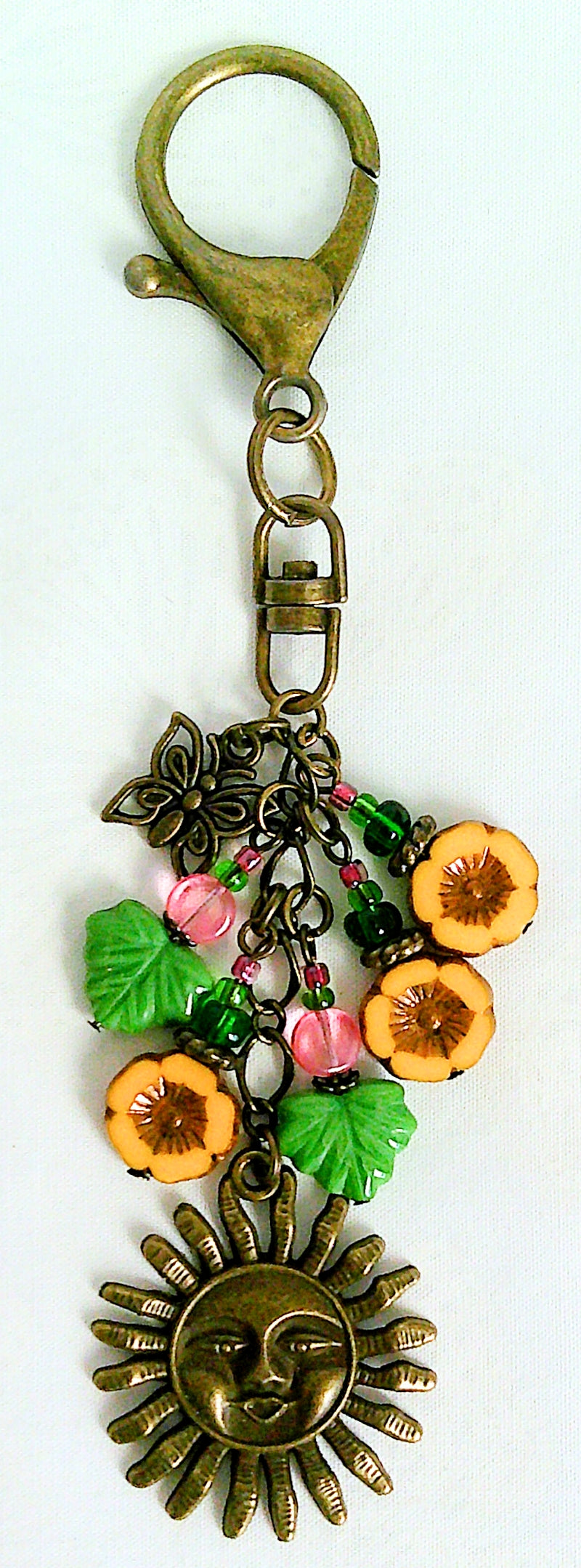 Yellow Flowers Beaded Purse Charm - Juicybeads Jewelry