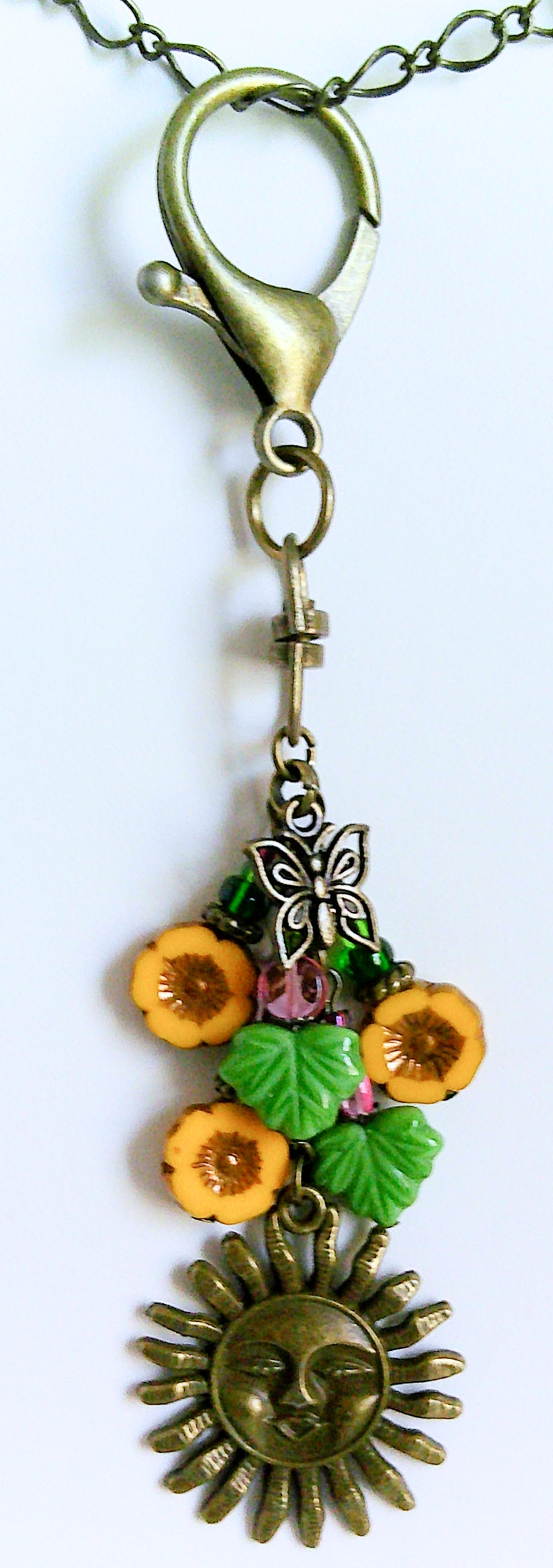 Yellow Flowers Beaded Purse Charm - Juicybeads Jewelry