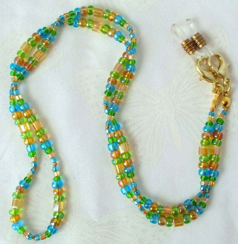 Yellow Multicolor Beaded Eyeglass Chain - Juicybeads Jewelry