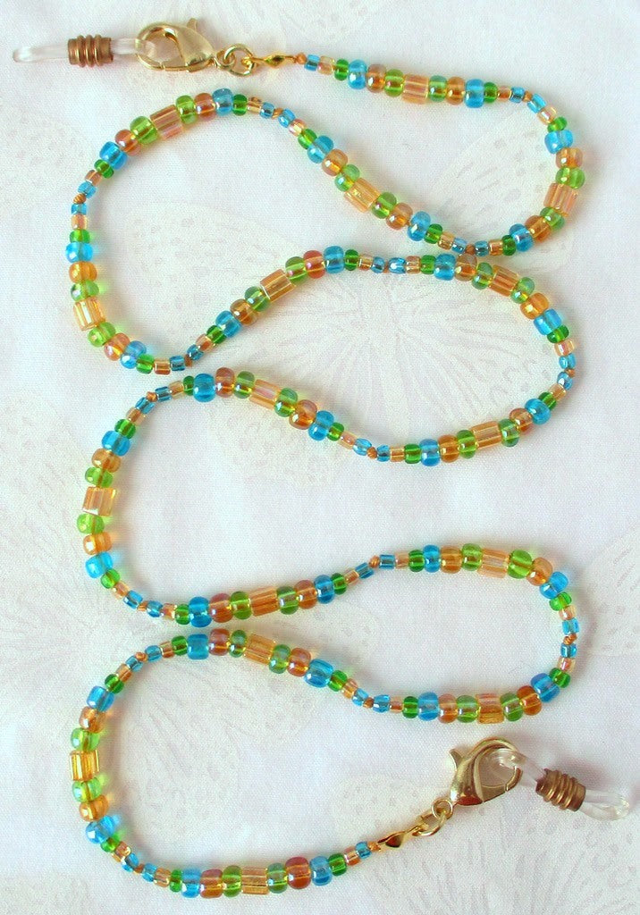 Yellow Multicolor Beaded Eyeglass Chain - Juicybeads Jewelry