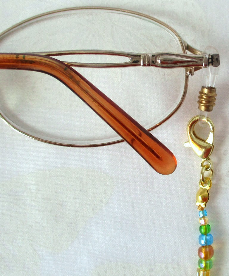 Yellow Multicolor Beaded Eyeglass Chain - Juicybeads Jewelry
