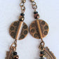 Beaded Brass Feather Earrings - juicybeads jewelry