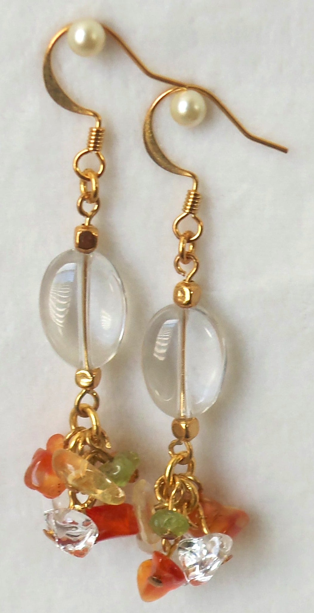 mixed stone cluster drop earrings - Juicybeads Jewelry