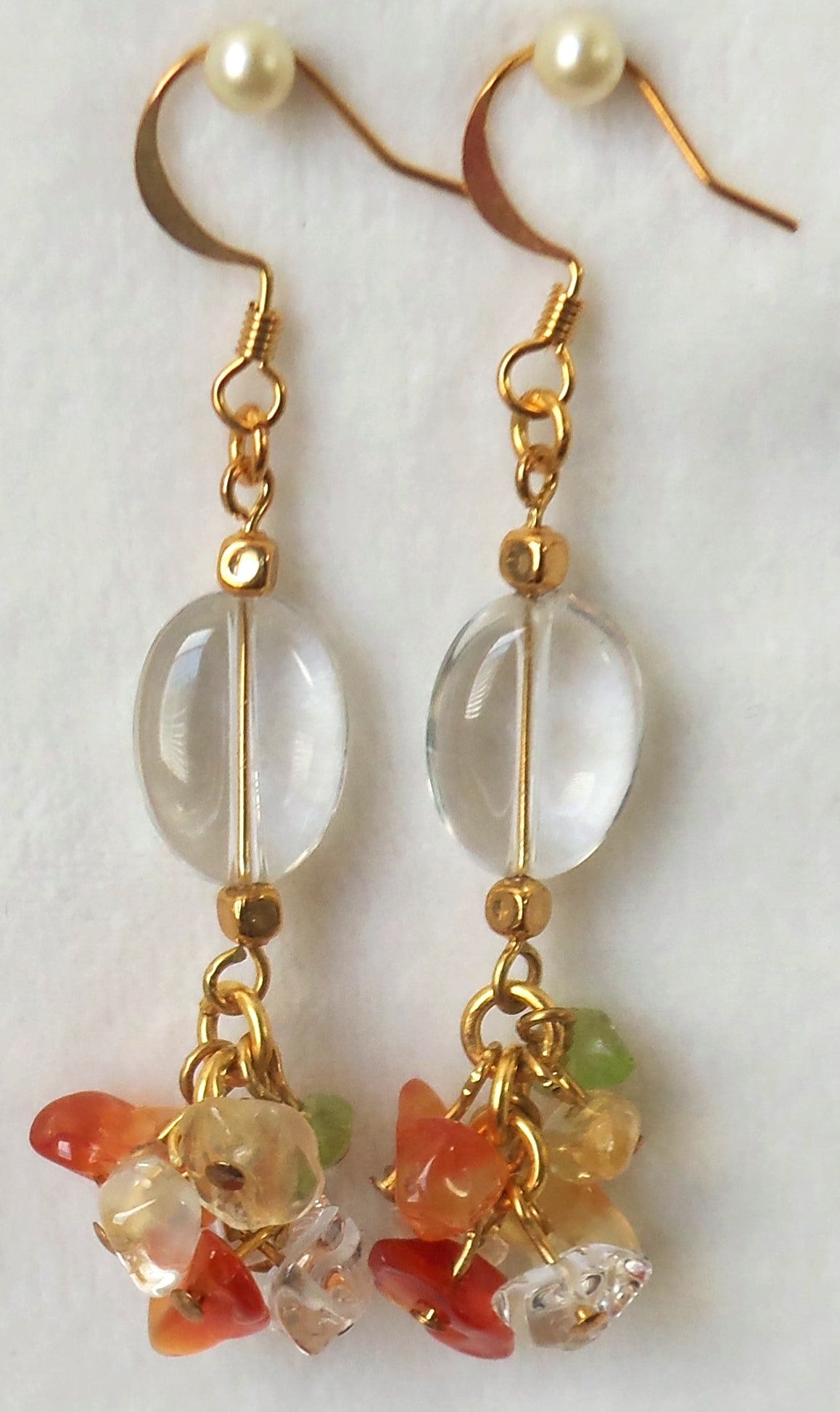mixed stone cluster drop earrings - Juicybeads Jewelry