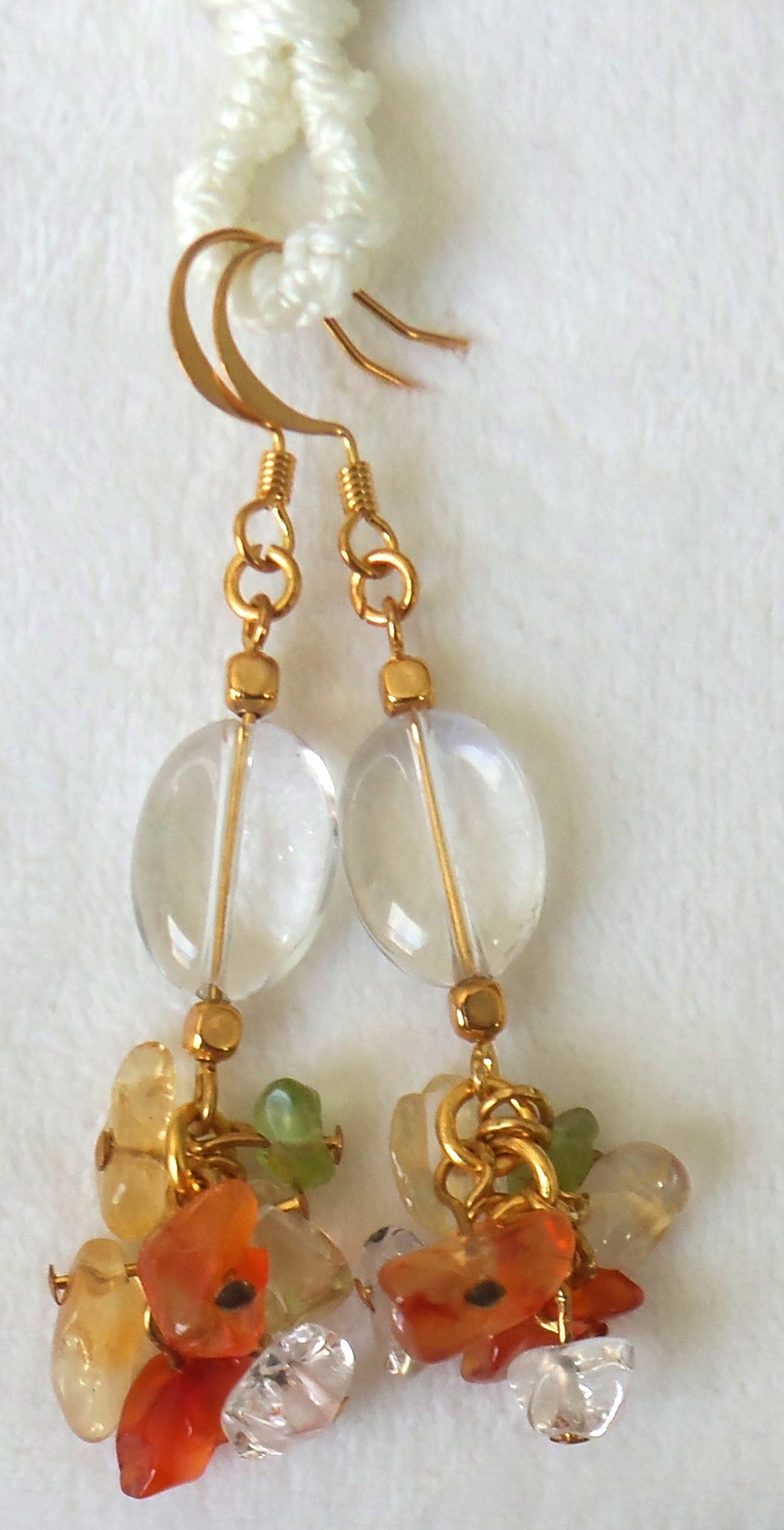 mixed stone cluster drop earrings - Juicybeads Jewelry
