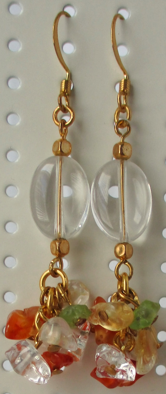 mixed stone cluster drop earrings - Juicybeads Jewelry