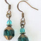 teal green beaded drop earrings - juicybeads jewelry