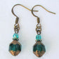 teal green beaded drop earrings - juicybeads jewelry