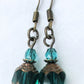 teal green beaded drop earrings - juicybeads jewelry