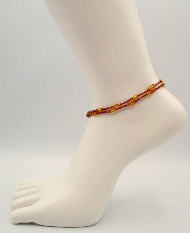 Amber Beaded Anklet - Juicybeads Jewelry