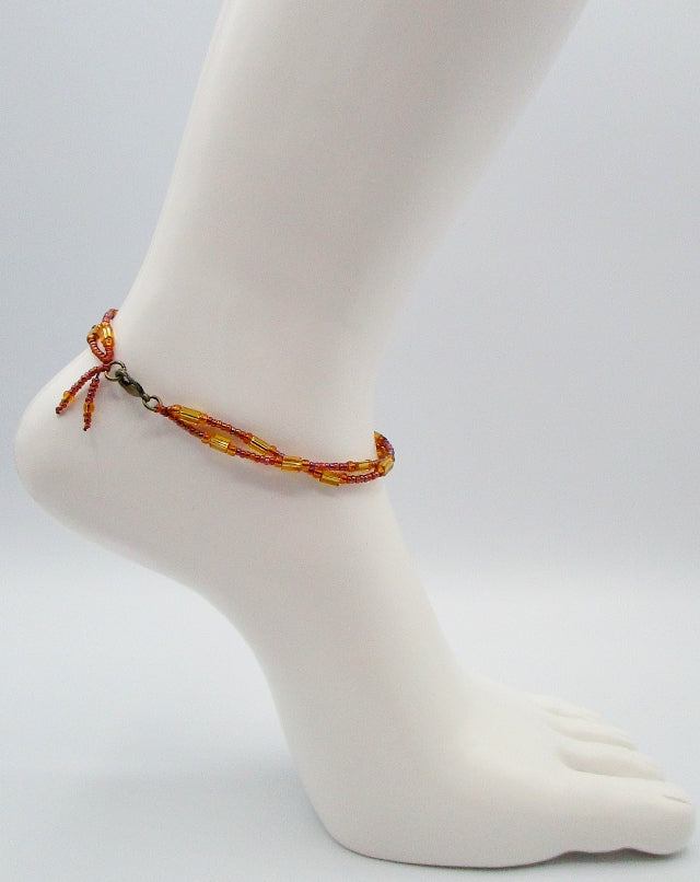 Amber Beaded Anklet - Juicybeads Jewelry