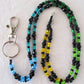 Black multicolor beaded lanyard Juicybeads Jewelry