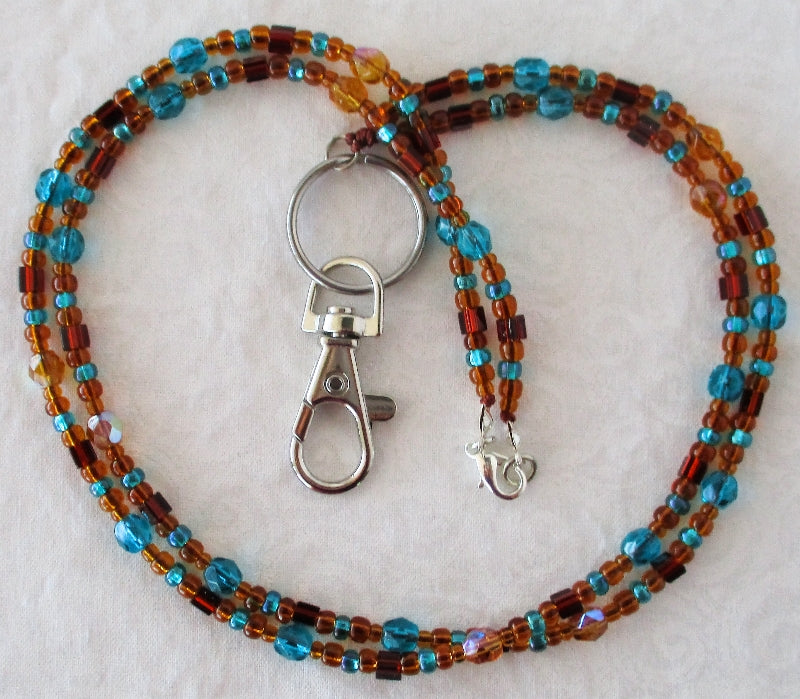 Brown Green Beaded Lanyard Juicybeads Jewelry