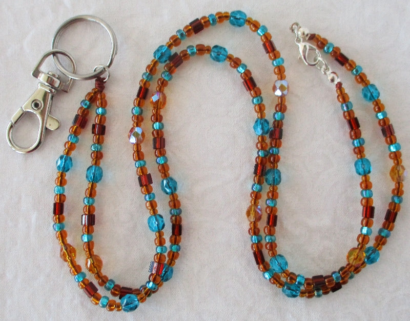 Brown Green Beaded Lanyard Juicybeads Jewelry