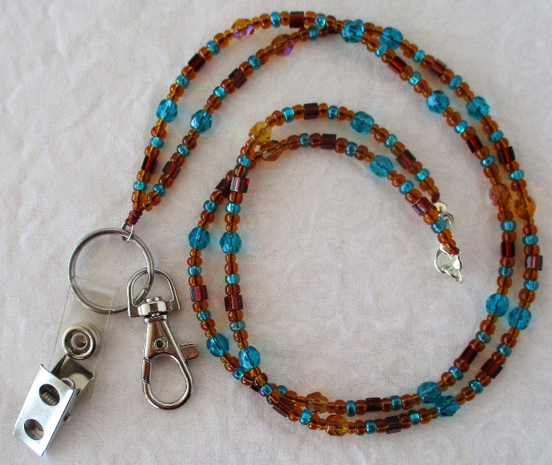 Brown Green Beaded Lanyard Juicybeads Jewelry