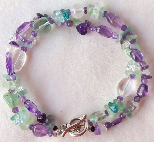 Fluorite Doublestrand Gemstone Bracelet - Juicybeads Jewelry