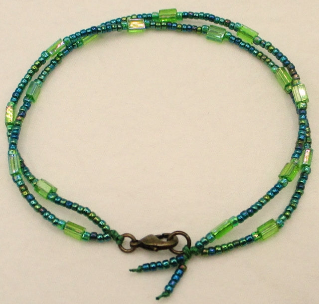 Green Beaded Anklet - Juicybeads Jewelry