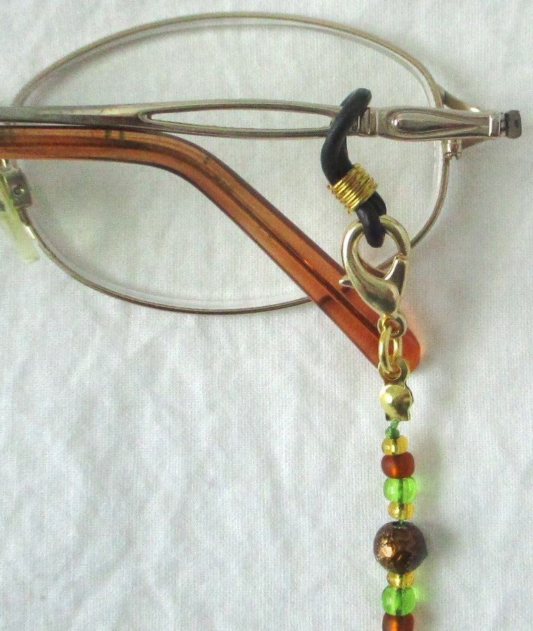 Green Brown Beaded Eyeglass Chain - Juicybeads Jewelry