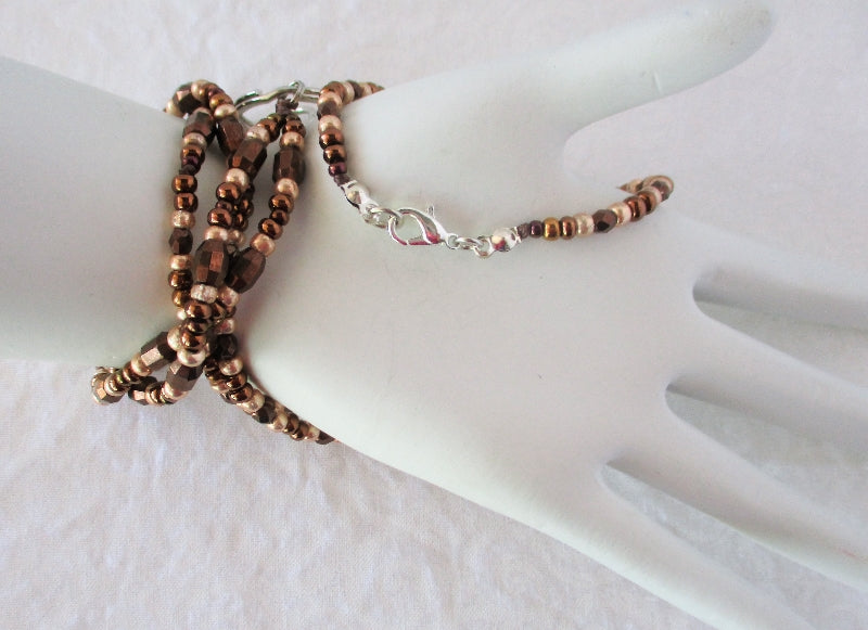 Metallic Brown Beaded Lanyard Juicybeads Jewelry