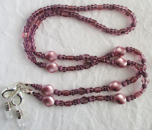 Purple Pearl Beaded Eyeglass Chain - Juicybeads Jewelry