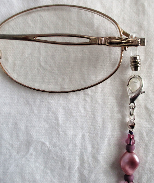 Purple Pearl Beaded Eyeglass Chain - Juicybeads Jewelry