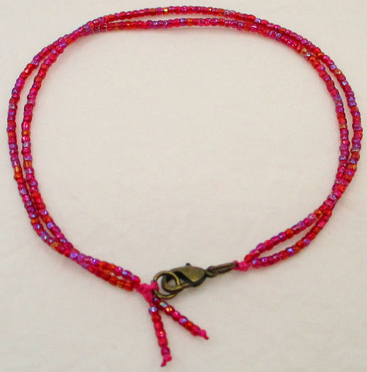 Red Beaded Anklet - Juicybeads Jewelry