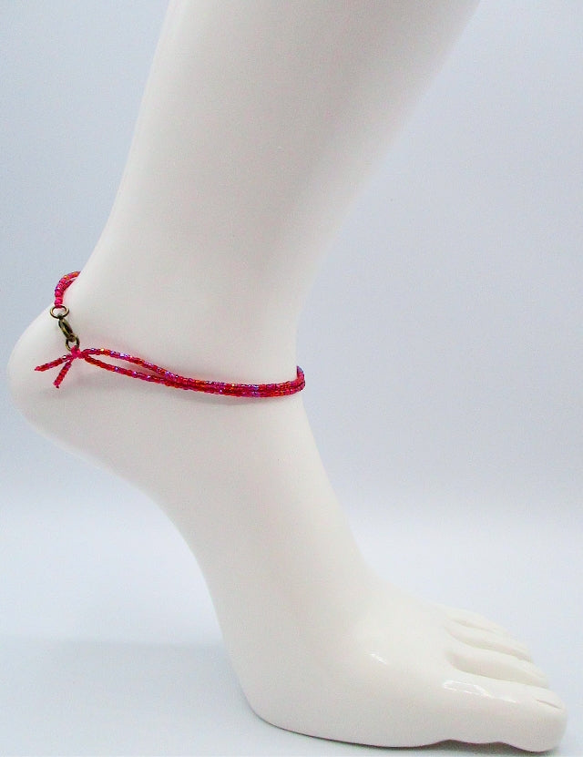 Red Beaded Anklet - Juicybeads Jewelry