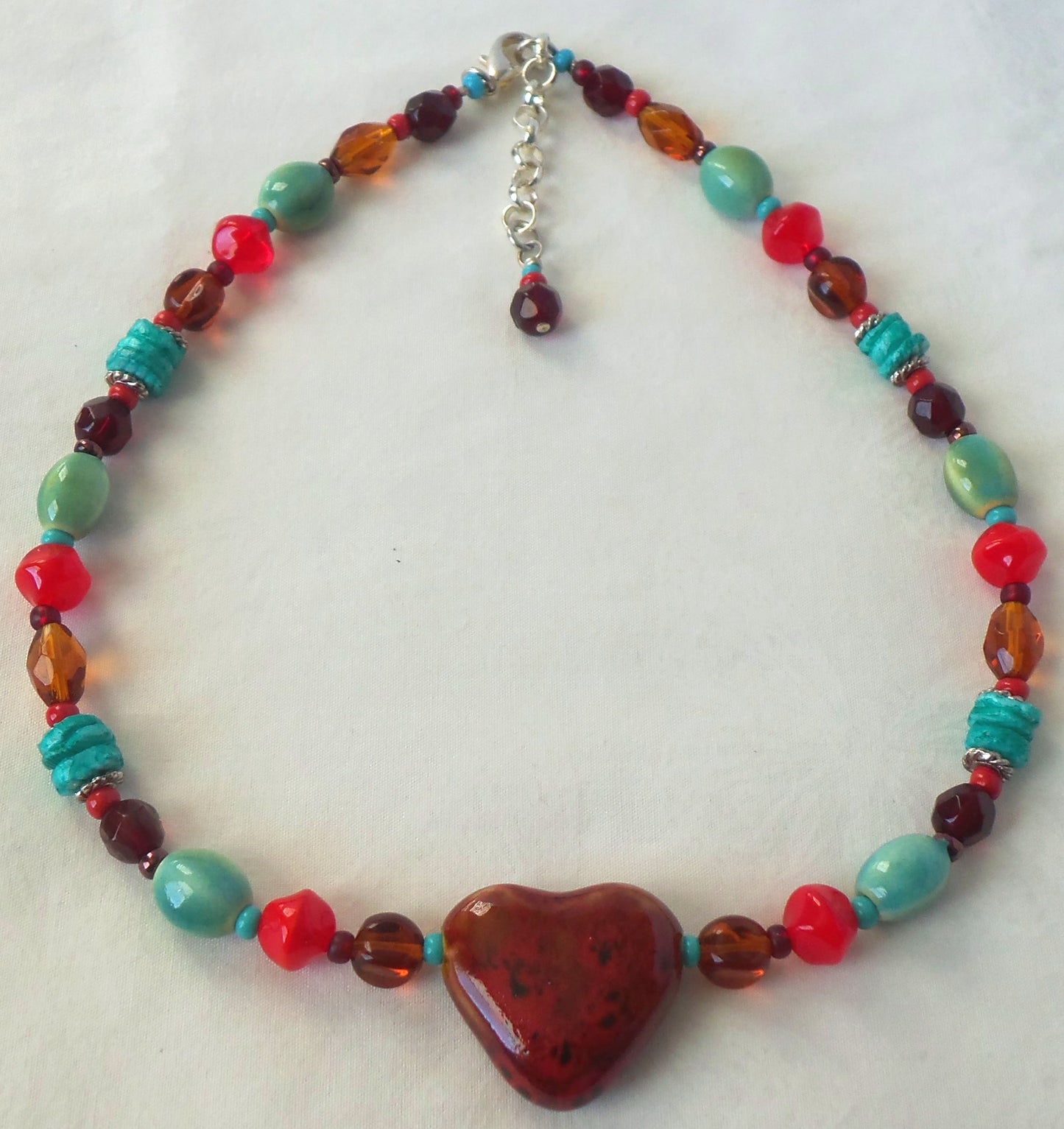 Western Beaded Heart Necklace - Juicybeads Jewelry